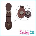 SNAP BUTTON - LEATHER-14CM(BROWN)